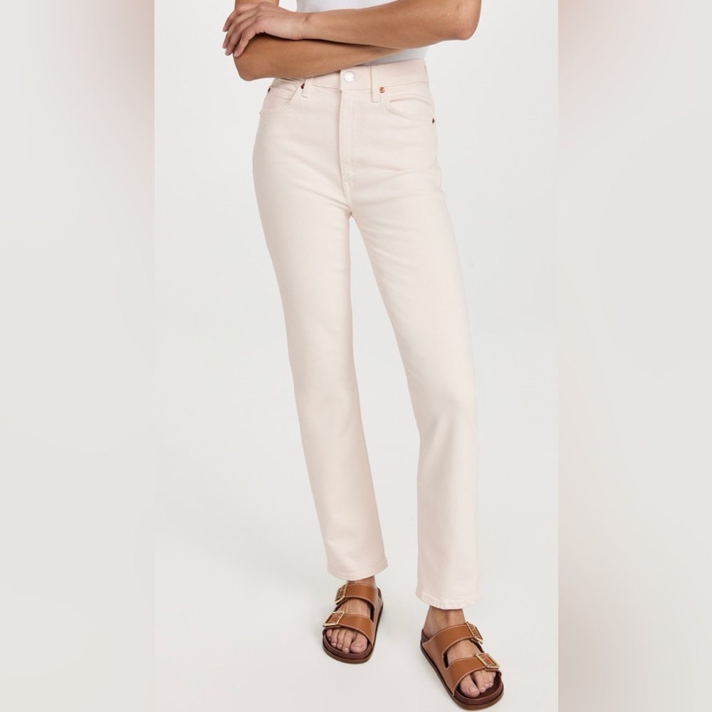 RE/DONE 70’s Straight Leg Jeans in “Vintage White” size 25
